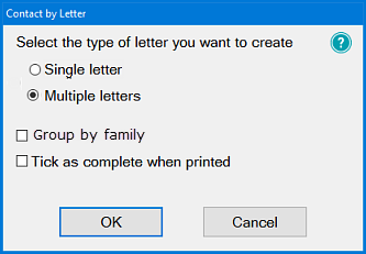 Contact by Letter window (10.3)