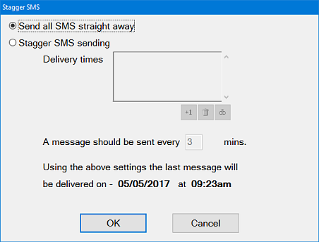 Stagger SMS window