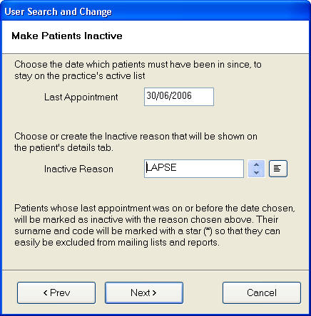 'Make Patients Inactive' Search and Change option