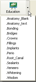 Patient Education drop-down list