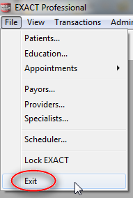 File menu > Exit