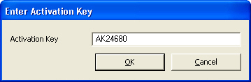 Activation Key dialog (OR)