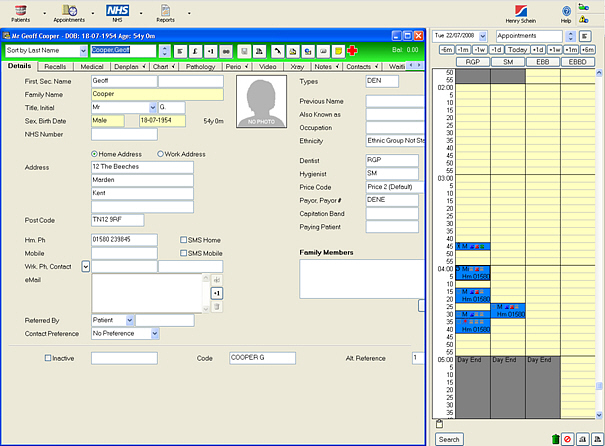 Appointment Book in Sidebar