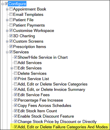 Security tree for Failure Categories