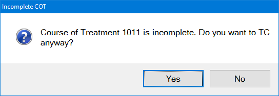 Save Patient File Changes confirmation