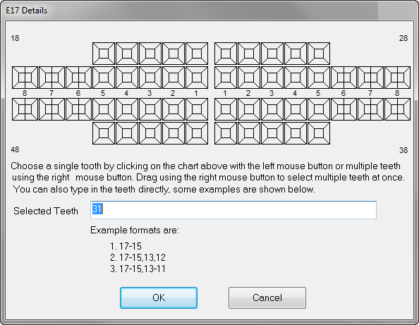 Tooth selection for a service