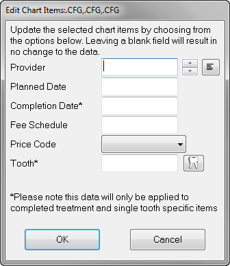 Edit Chart Items