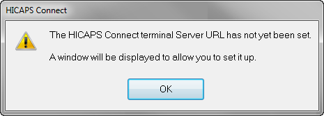 HICAPS terminal setup message