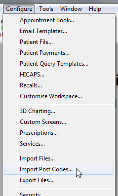 Import Post Codes