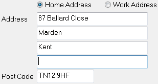 Patient Address fields UK