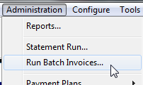Run Batch Invoices menu item