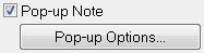 Pop-up note selected