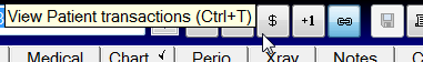 Tooltip on patient toolbar
