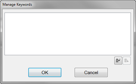 Manage Keywords dialog