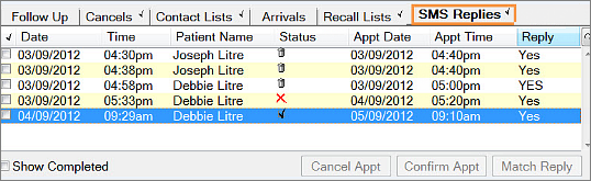 ShowConfirmedAppts in SMSReplies
