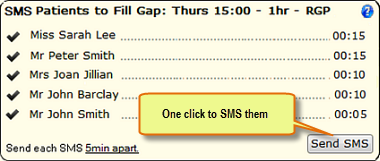 SMSPatients toFilltheGap-OneClick