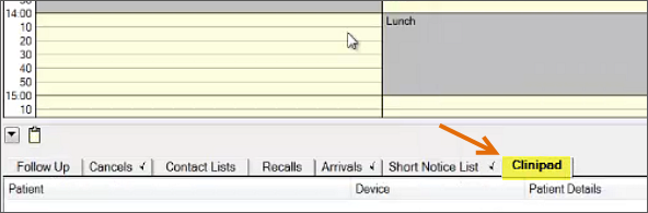 Clinipad on ActivityBar