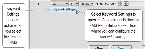 Keyword settings button