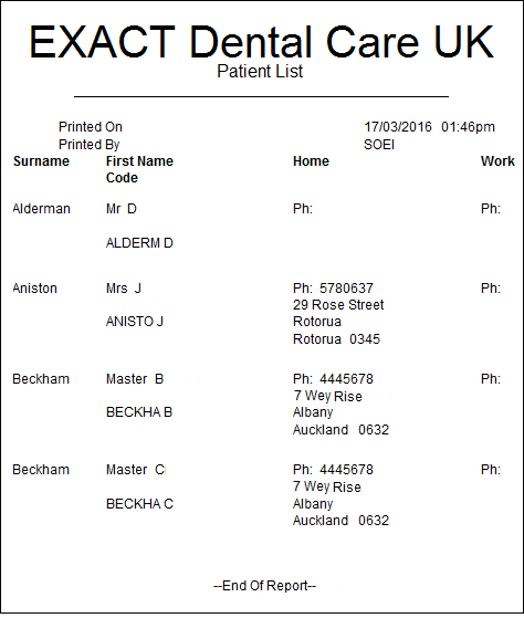PatientListReport