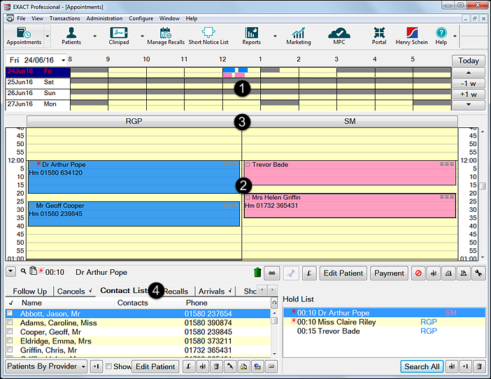 Multi Appt Book areas